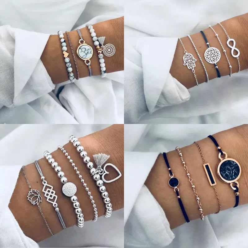 Boho Geometric Bracelet & Bangle Set