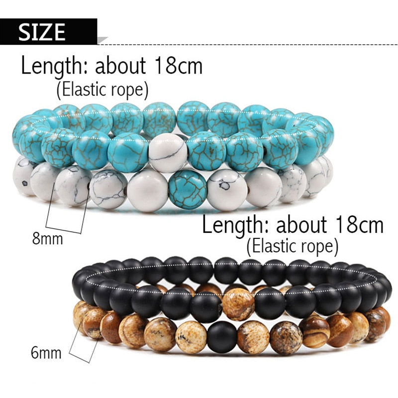 Natural Stone Beaded Bracelet Set