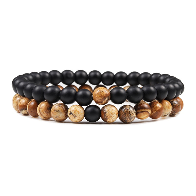 Natural Stone Beaded Bracelet Set