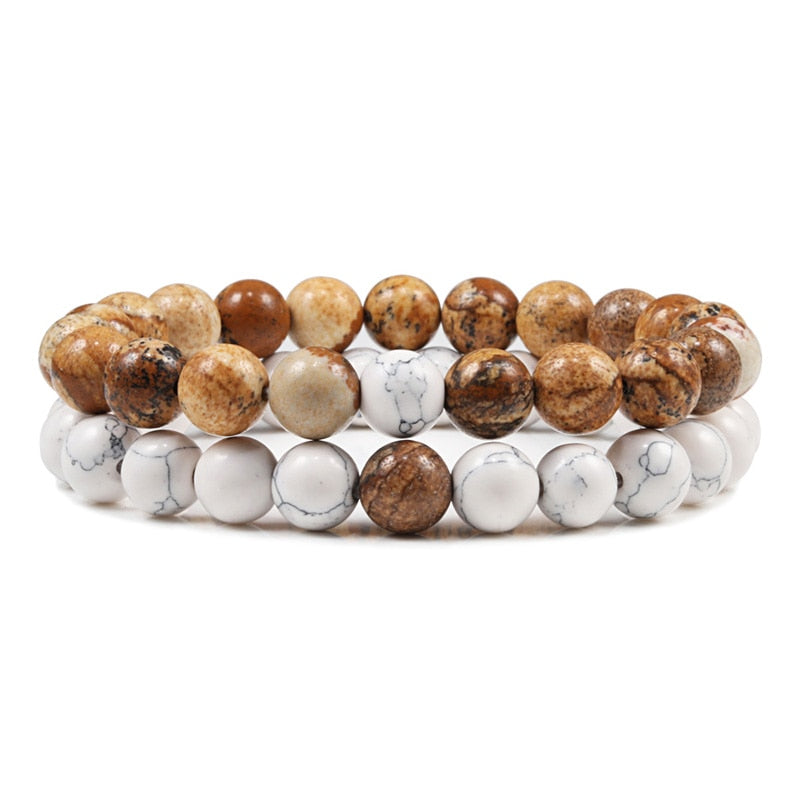 Natural Stone Beaded Bracelet Set