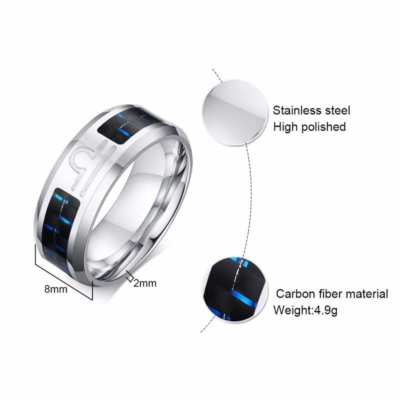 Zodiac Stainless Steel Ring