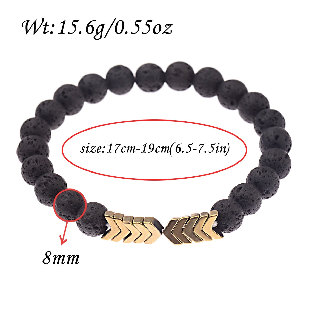 Sacred Arrow Lava Stone Diffuser Bracelet