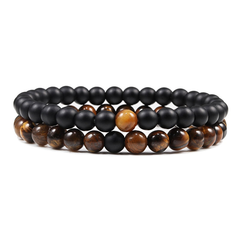 Natural Stone Beaded Bracelet Set