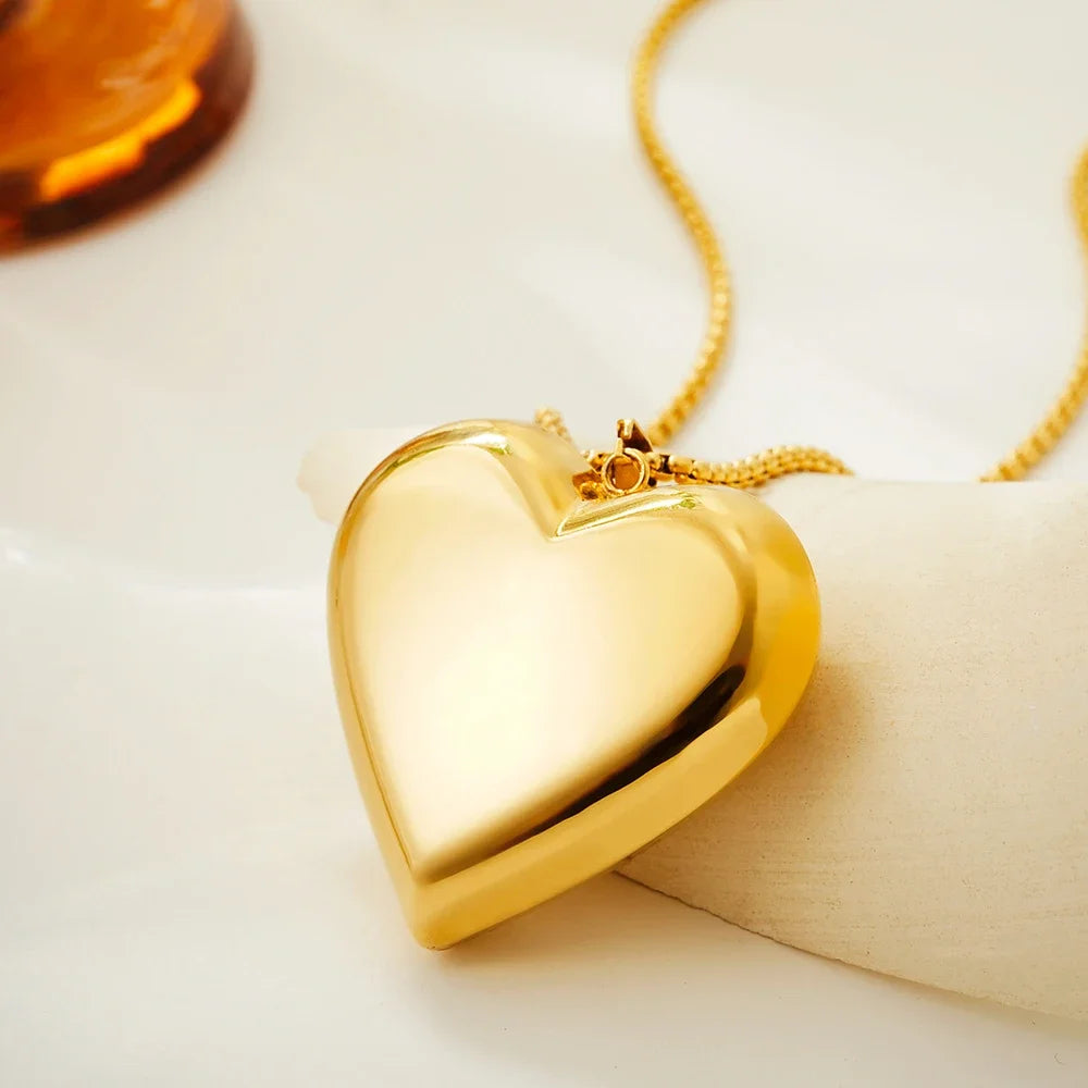 Chunky Heart Pendant Necklace