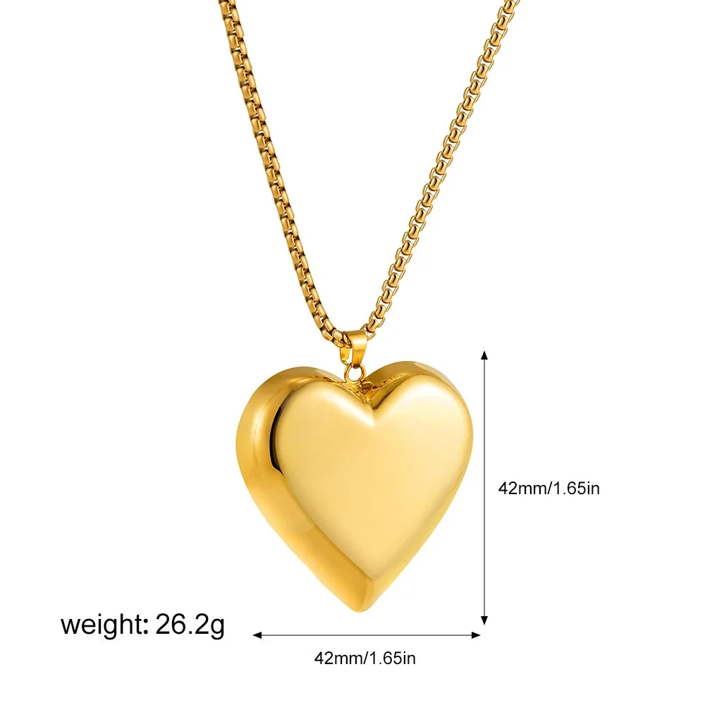 Chunky Heart Pendant Necklace