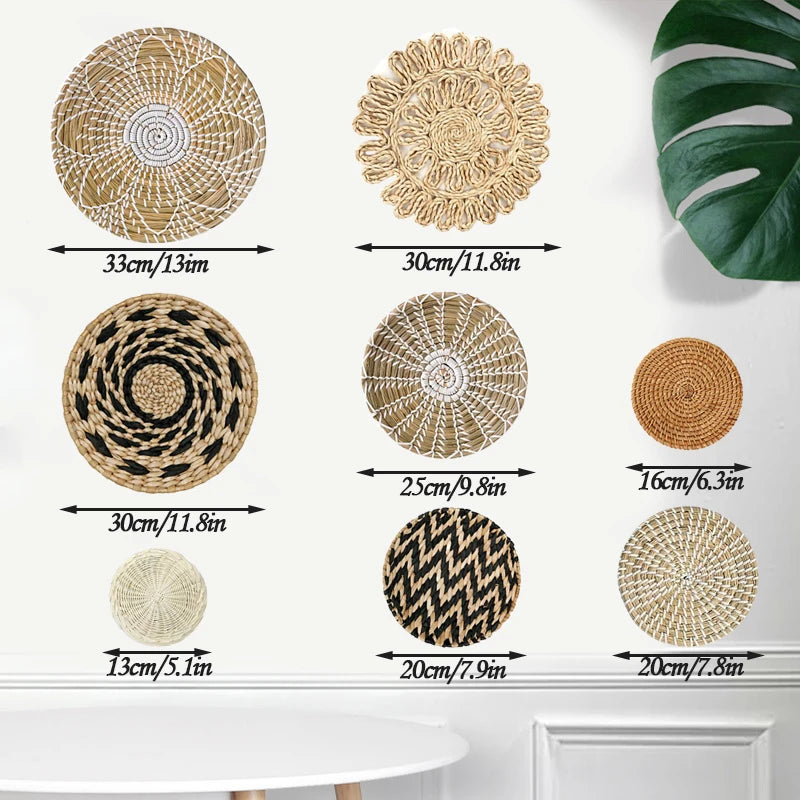 Boho Rattan Wall Baskets
