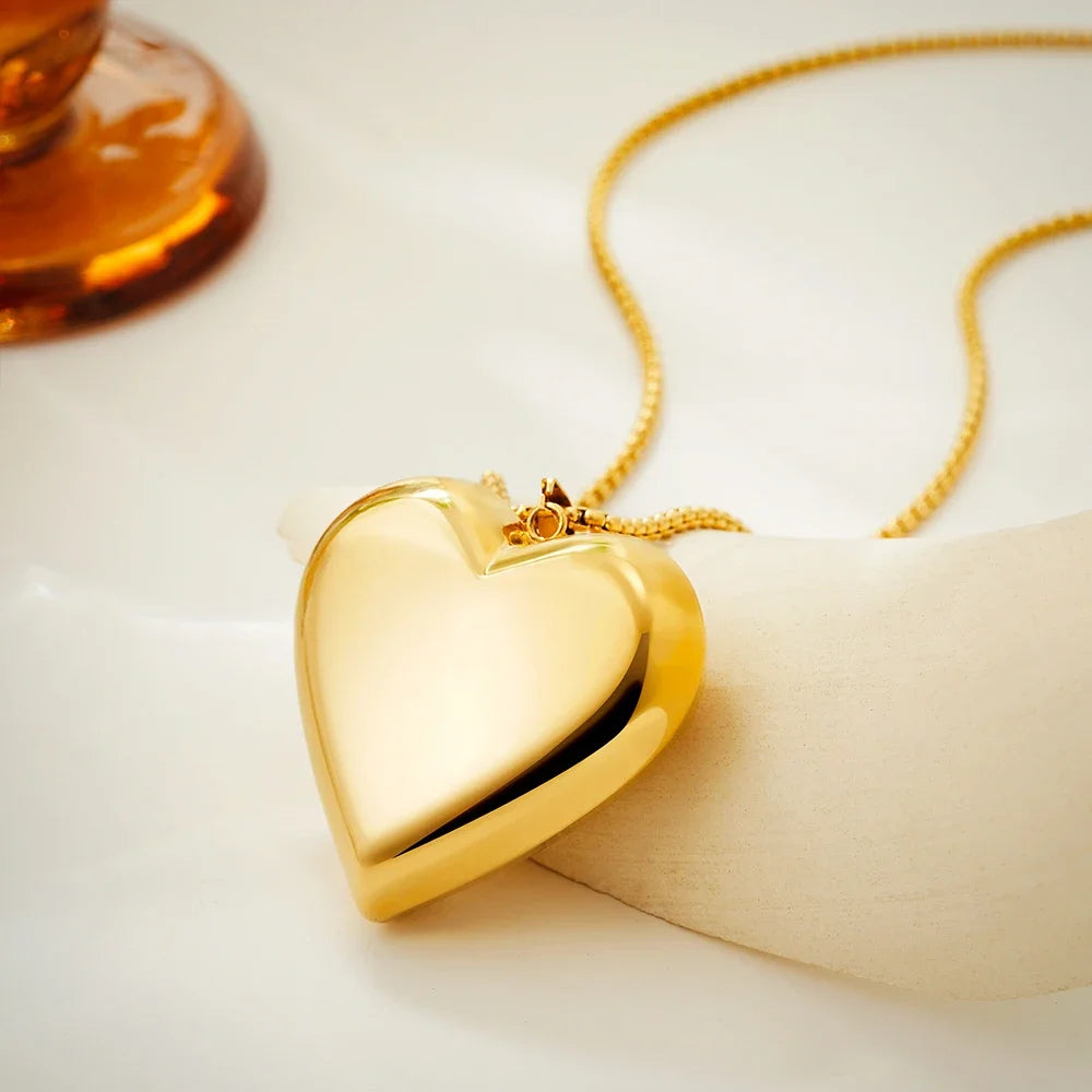 Chunky Heart Pendant Necklace