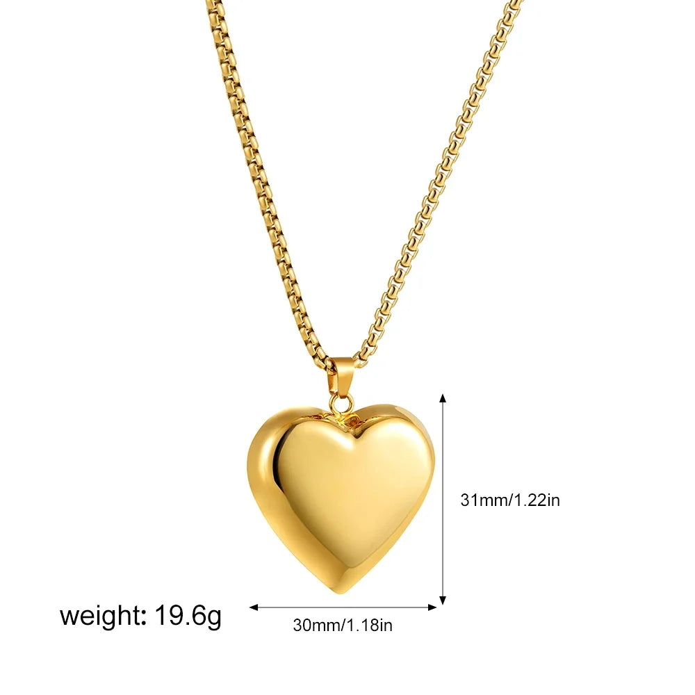 Chunky Heart Pendant Necklace