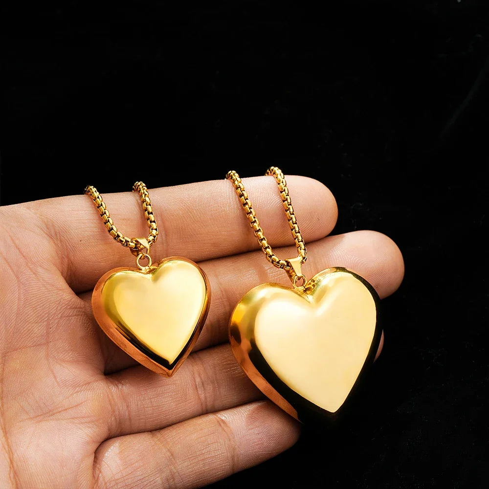 Chunky Heart Pendant Necklace