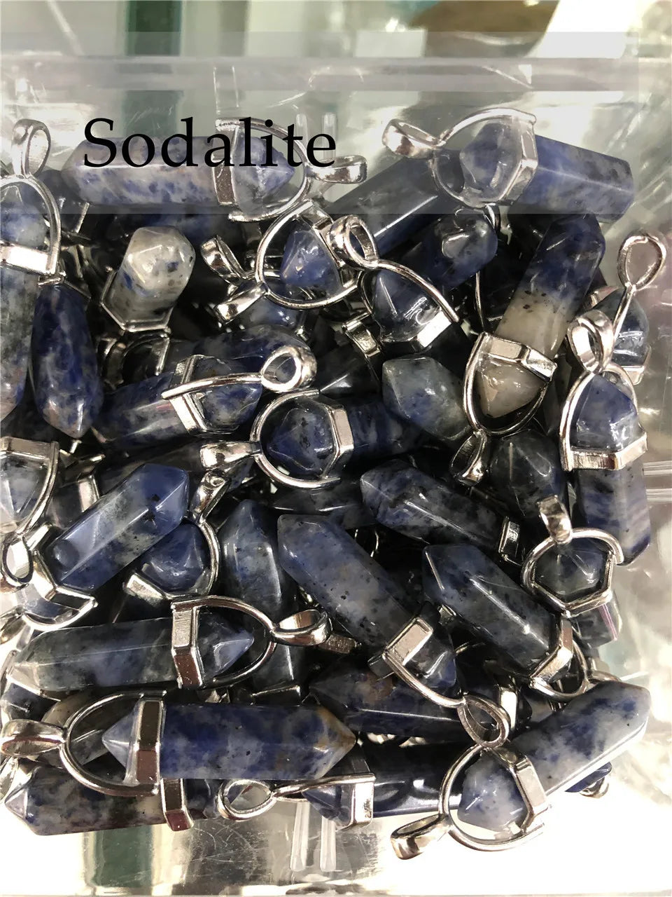 Natural Stone Bullet Pendant Necklace