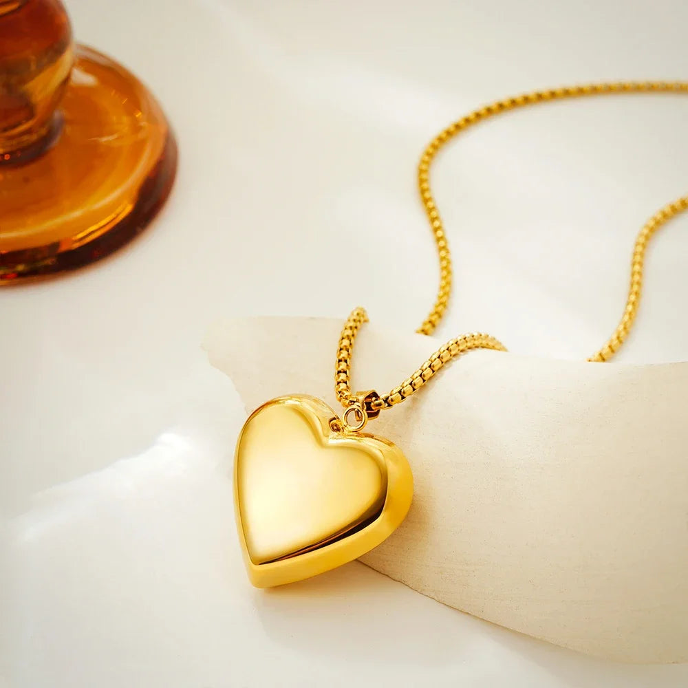 Chunky Heart Pendant Necklace