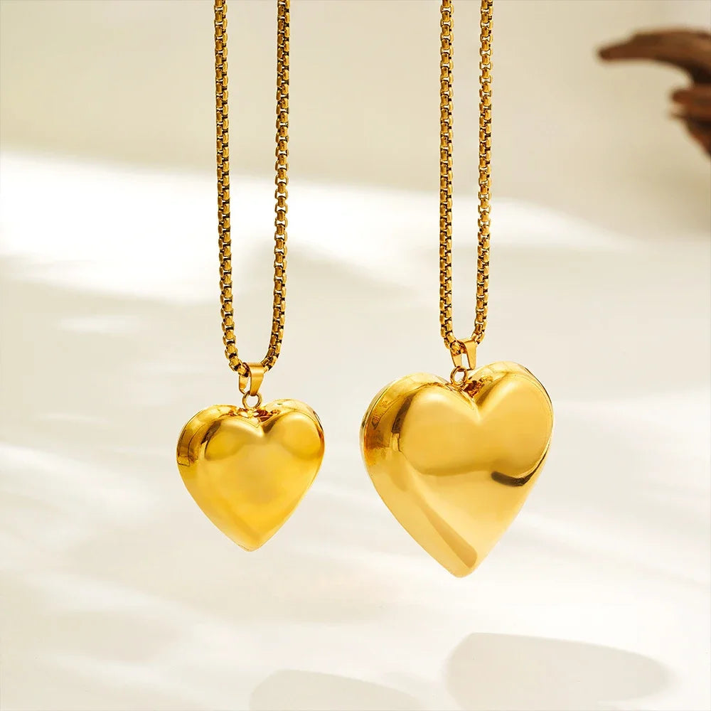 Chunky Heart Pendant Necklace
