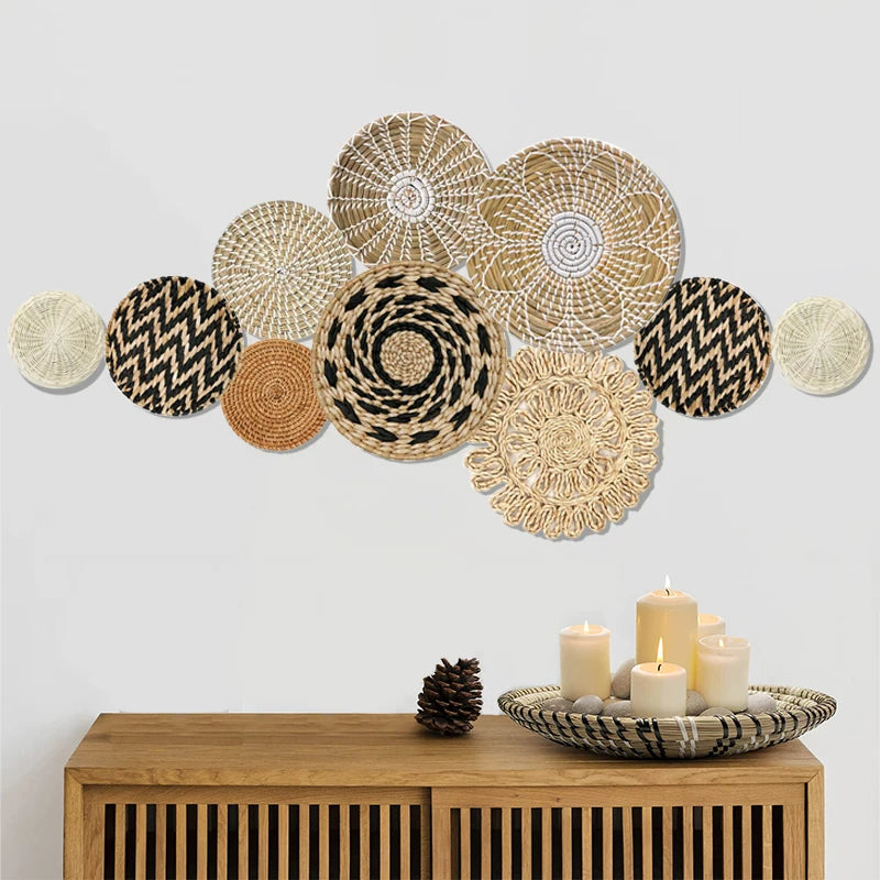 Boho Rattan Wall Baskets