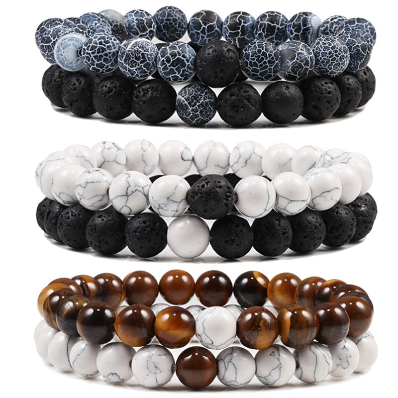 Natural Stone Beaded Bracelet Set