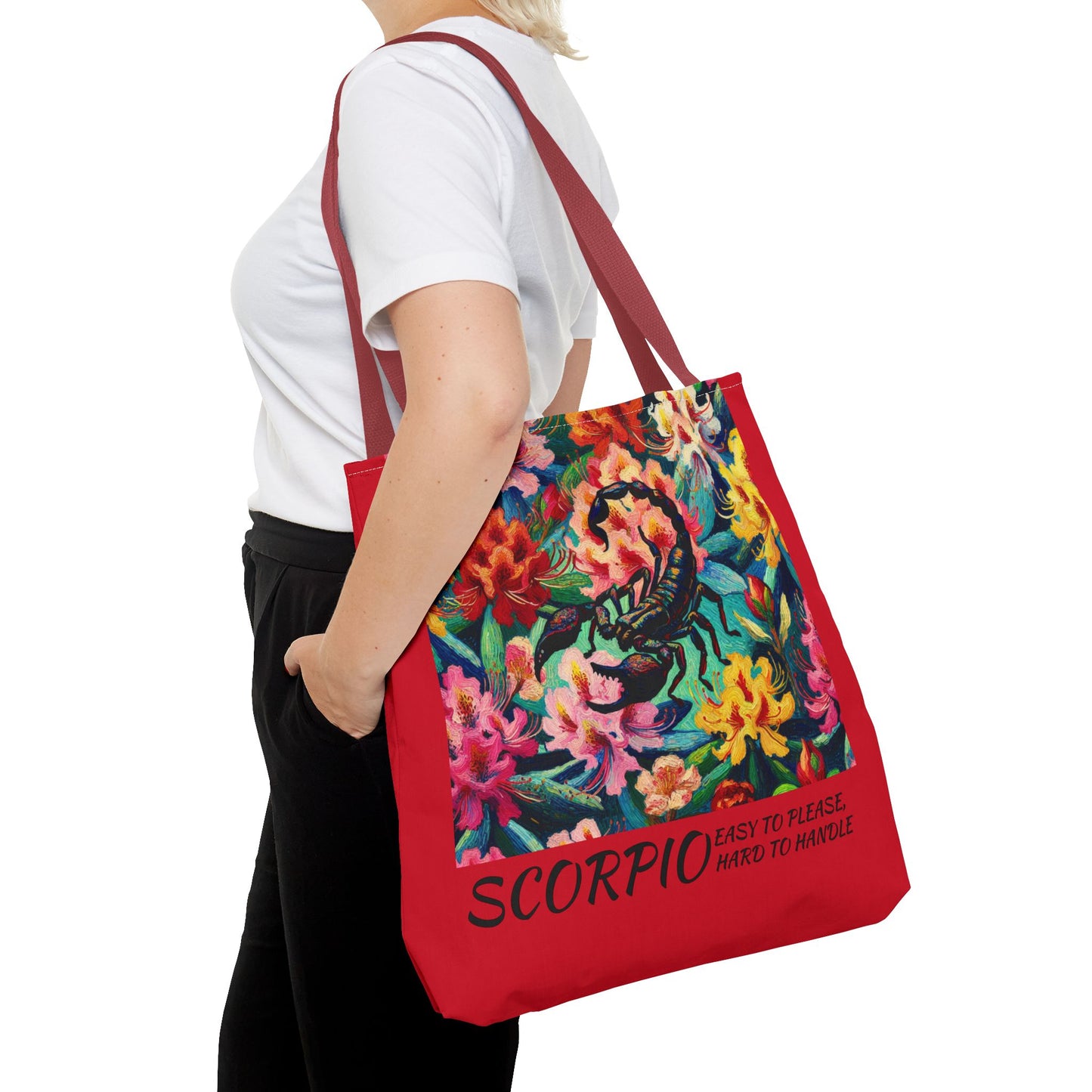 SCORPIO Geranium Art Gifted Yoga Weekender Bag Scorpio Personal Weekender Tote Bag Personal-Tote-Gift Astrology Gifte d for Scorpio Birthday