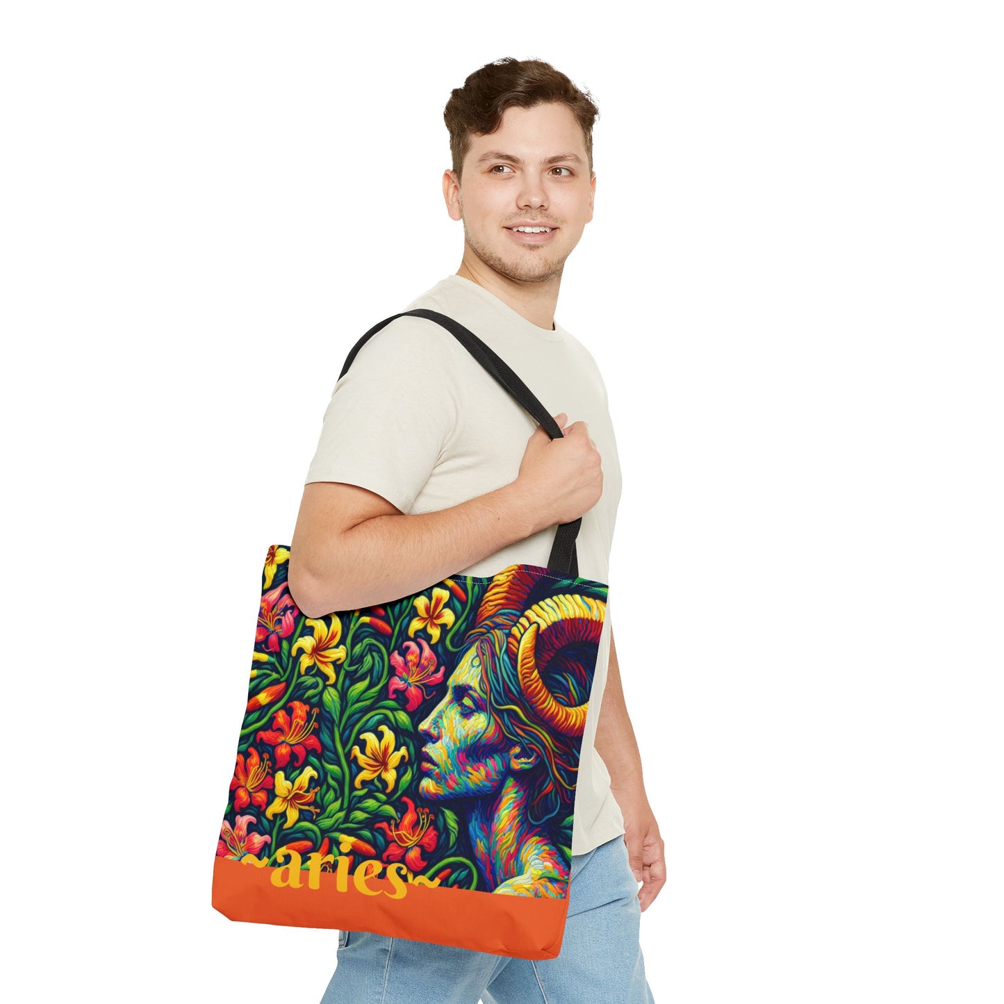 ARIES Artful Art Gifted Yoga Weekender Bag Aries Personal Tote Bag Personal-Tote-Gift Astrology Gifte d for Aries Birthday Tote Bag