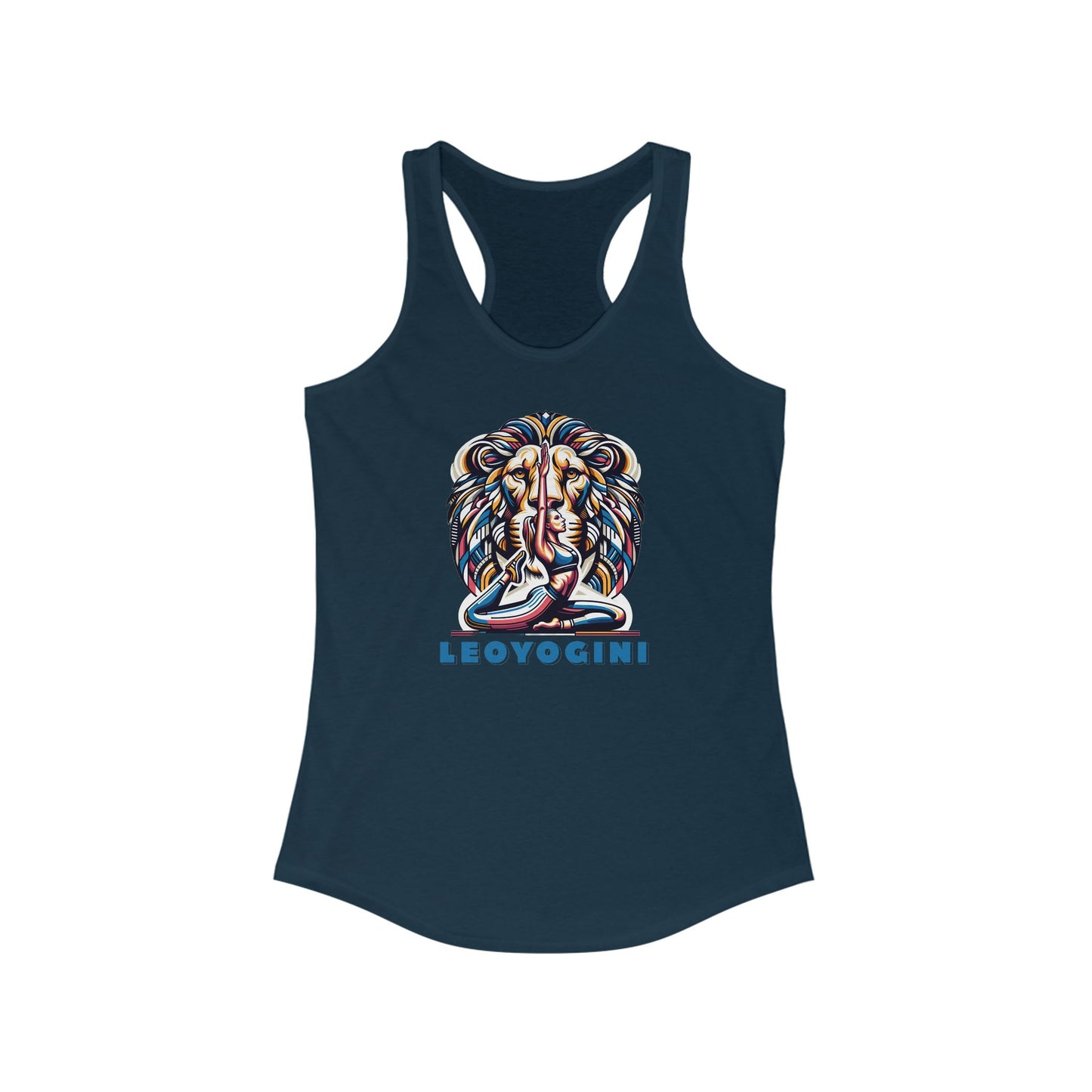 Leo Yogini Picasso Teal Women's Ideal Racerback Tank