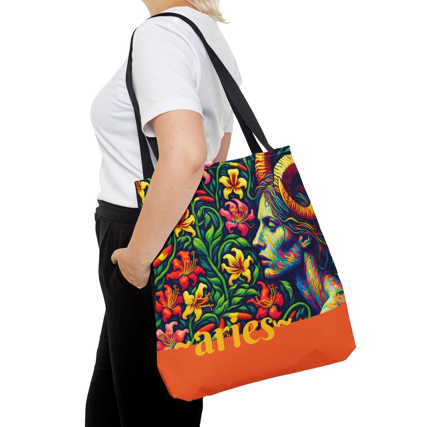 ARIES Artful Art Gifted Yoga Weekender Bag Aries Personal Tote Bag Personal-Tote-Gift Astrology Gifte d for Aries Birthday Tote Bag