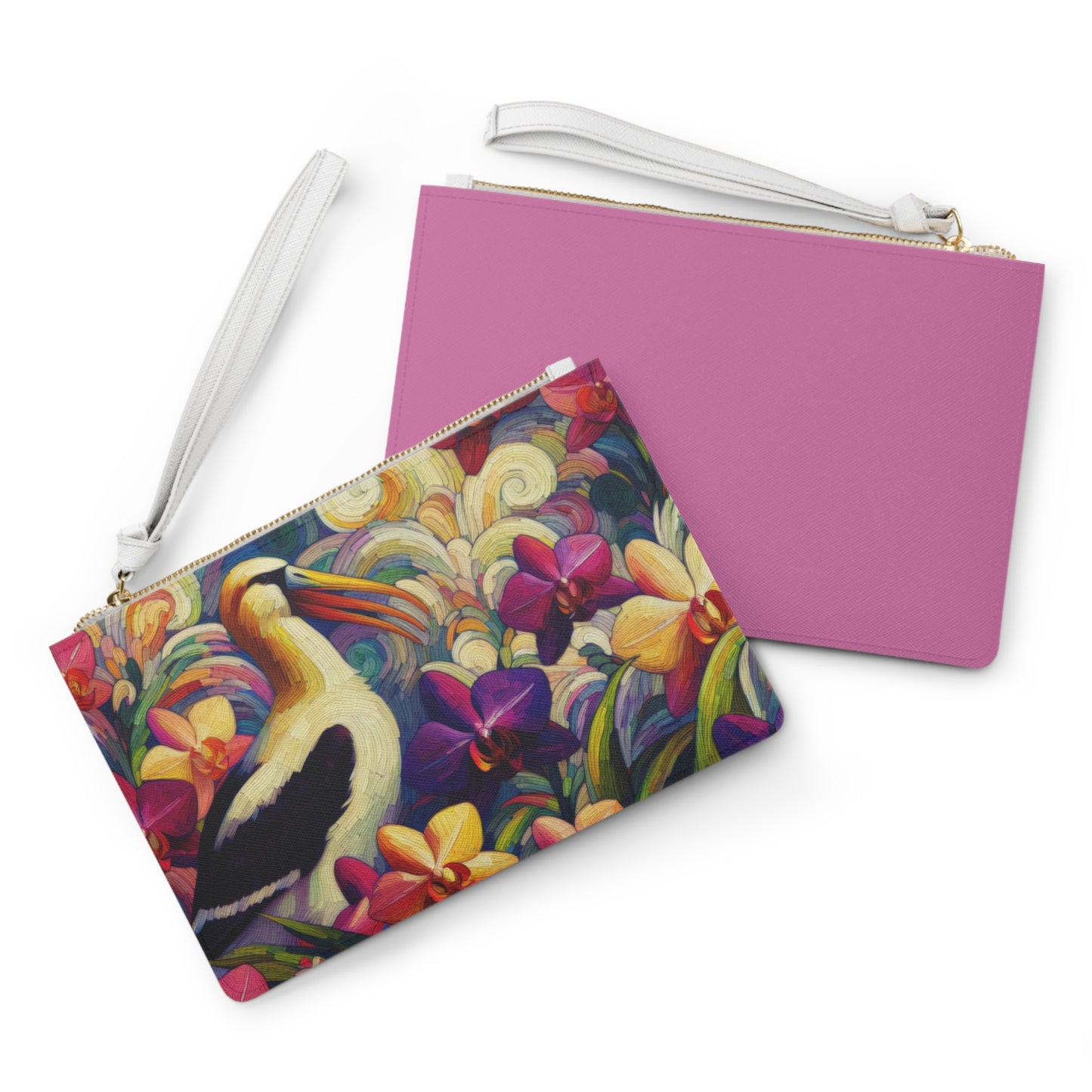 AQUARIUS Albatross and Orchids Clutch Bag