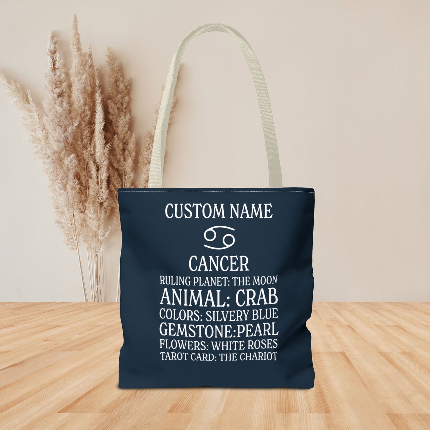 CANCER Tote Bag with Custom Name