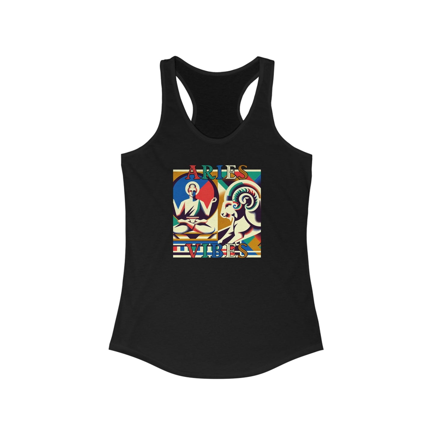 Aries Ram Yogi Colorblock Women's Ideal Racerback Tank