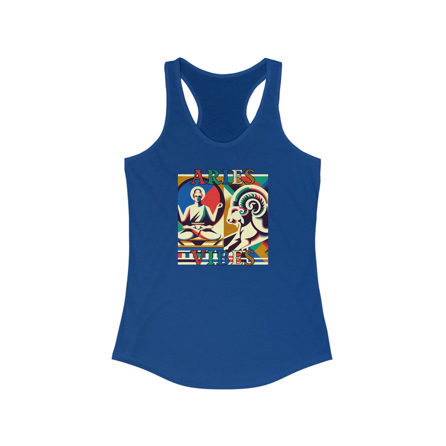 Aries Ram Yogi Colorblock Women's Ideal Racerback Tank