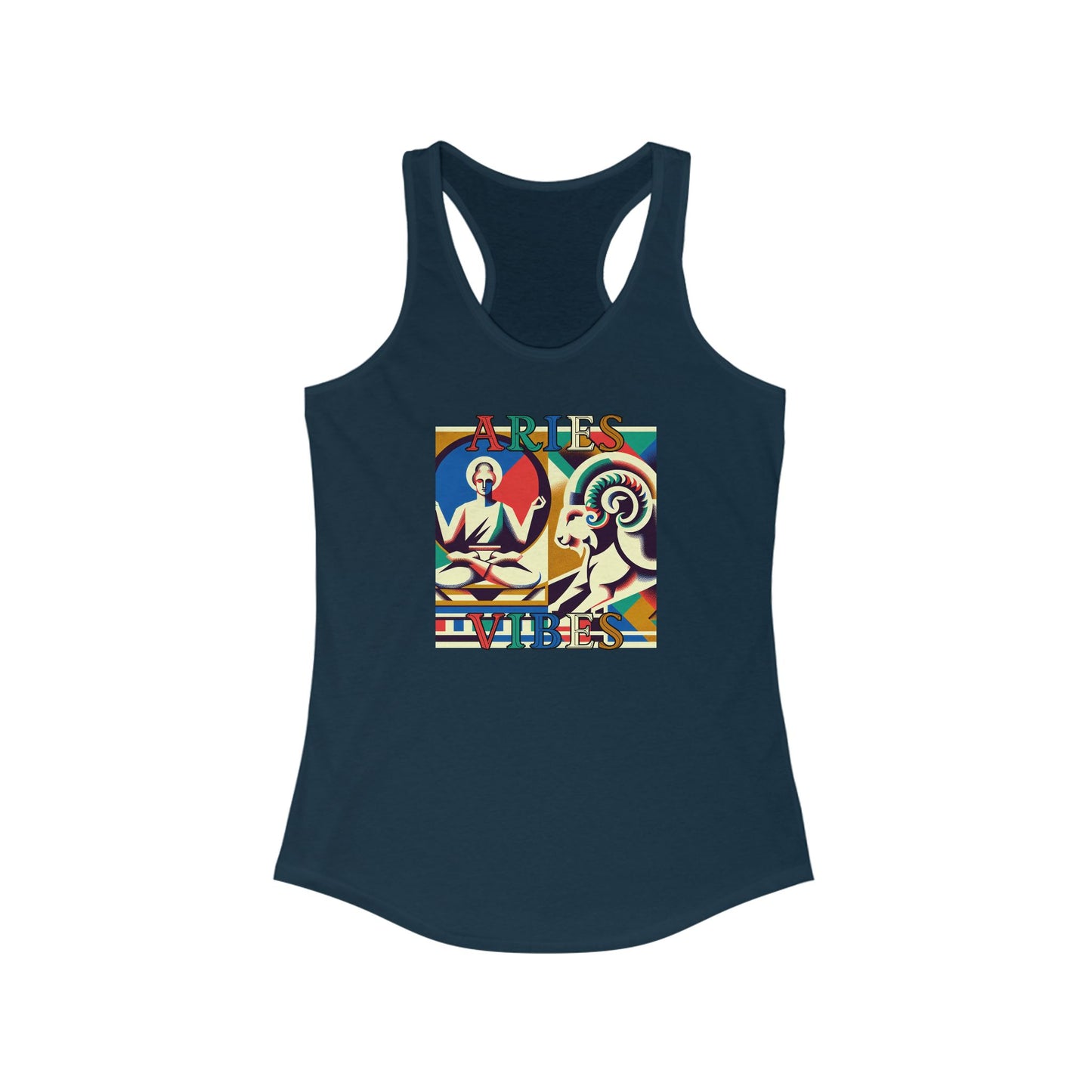 Aries Ram Yogi Colorblock Women's Ideal Racerback Tank