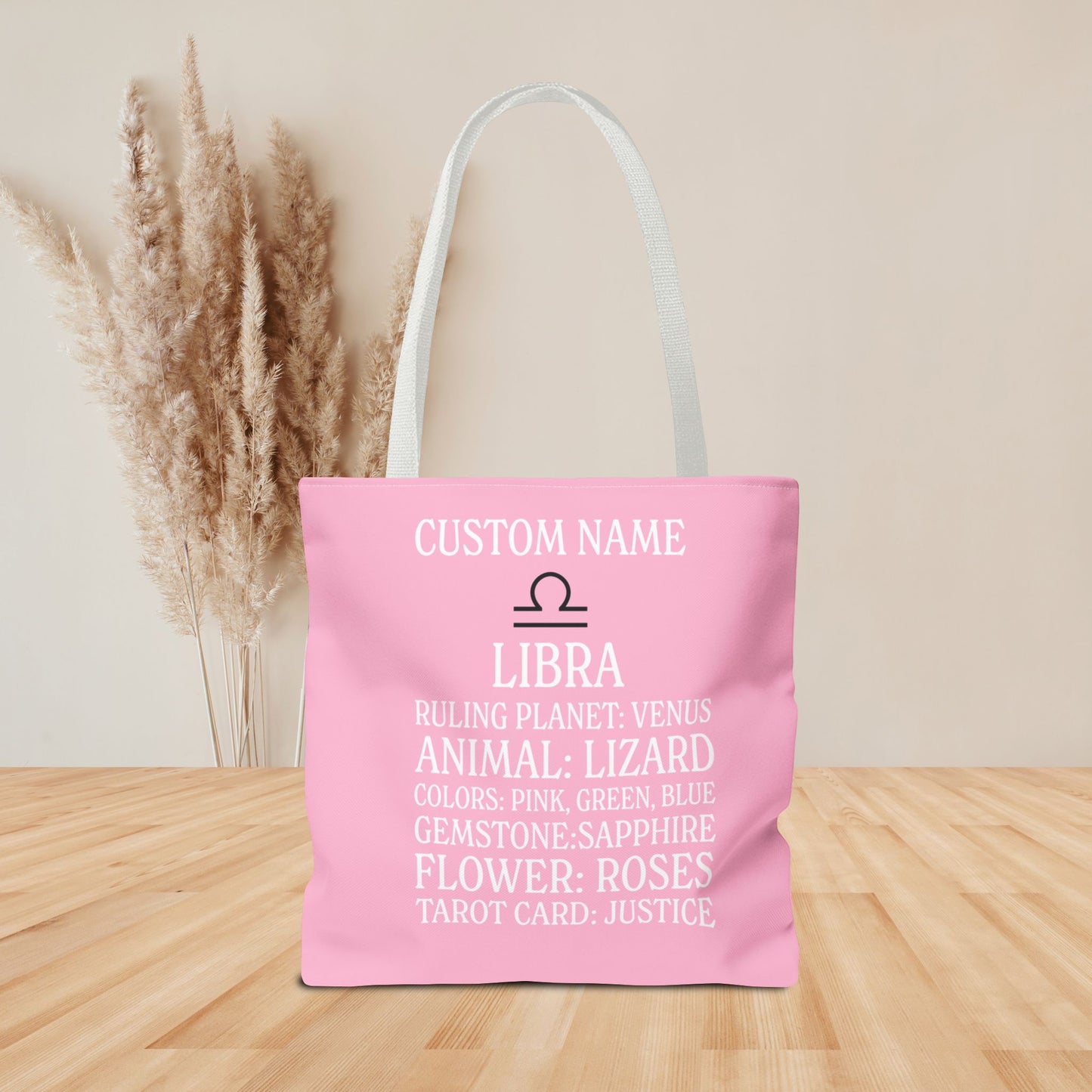 LIBRA Tote Bag with Custom Name