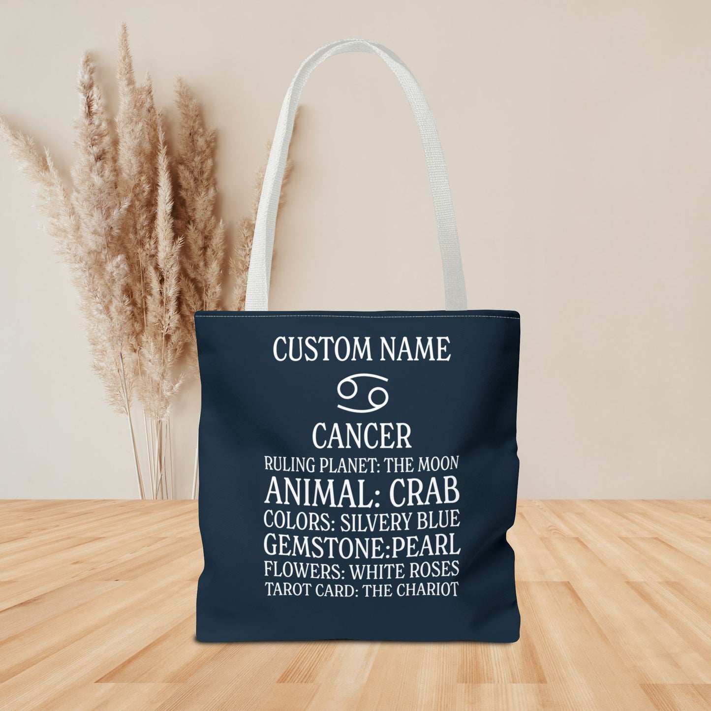 CANCER Tote Bag with Custom Name