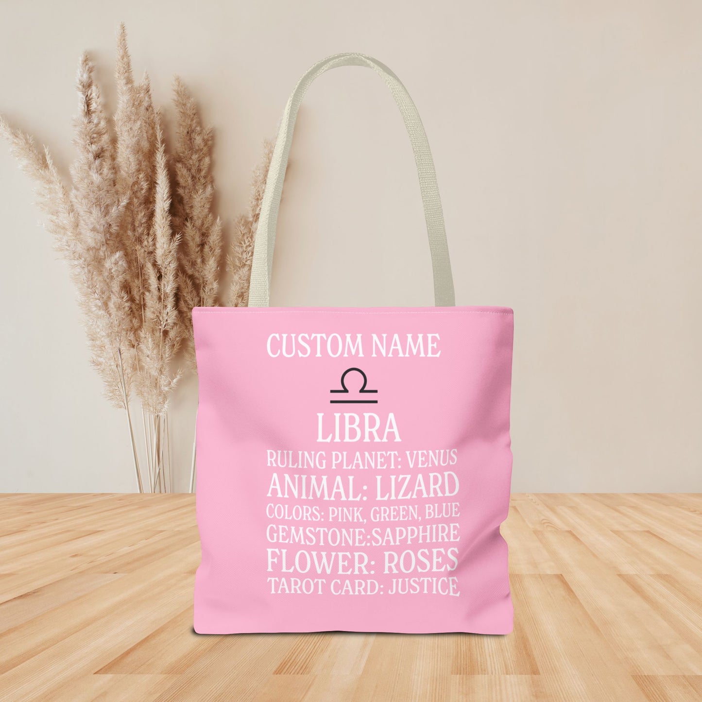 LIBRA Tote Bag with Custom Name