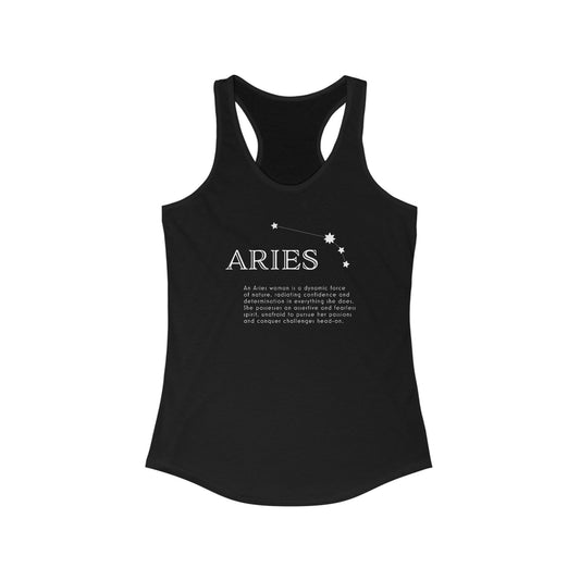 Aries Constellation Black Women's Ideal Racerback Tank