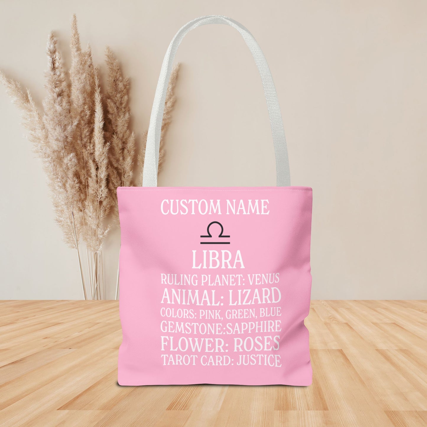 LIBRA Tote Bag with Custom Name