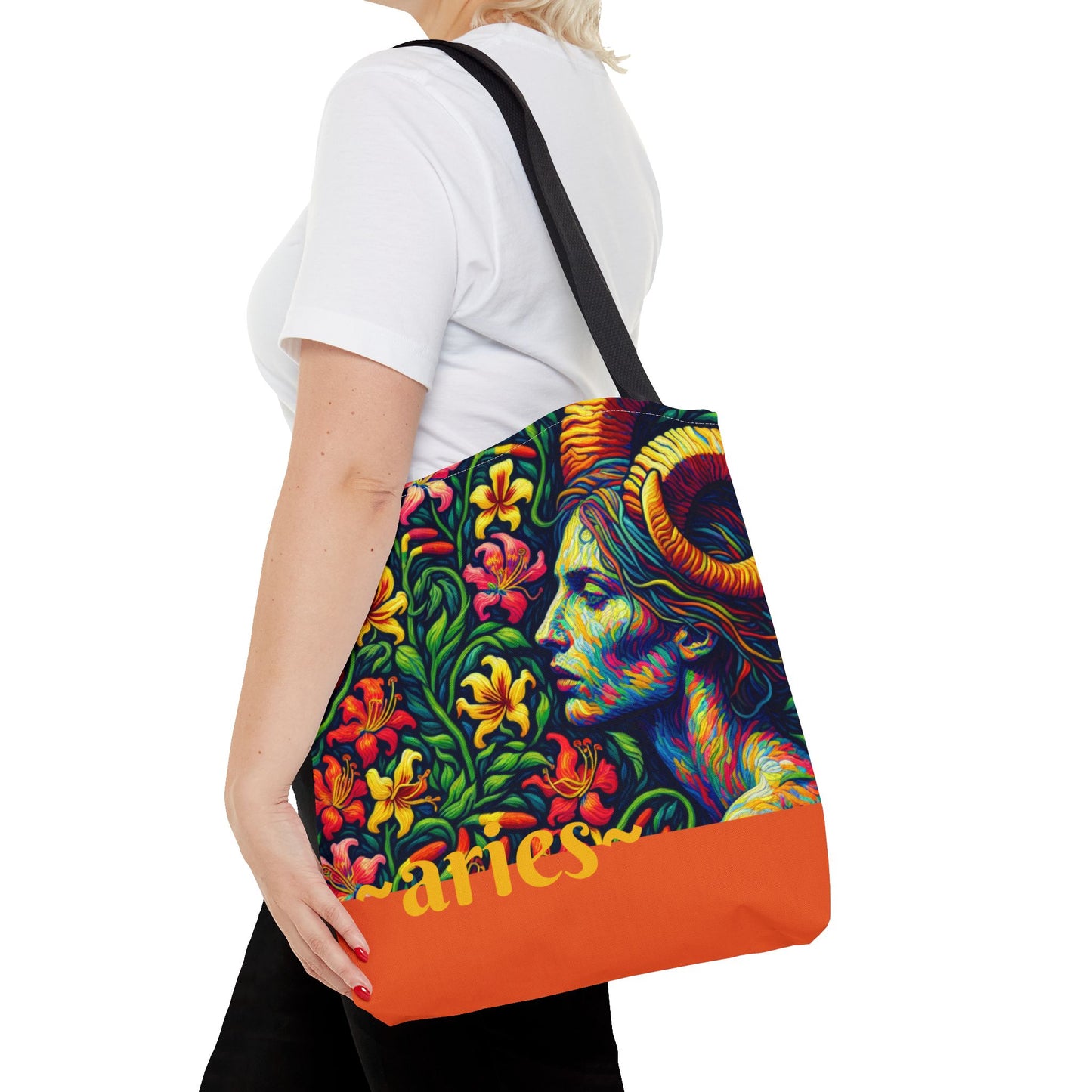 ARIES Artful Art Gifted Yoga Weekender Bag Aries Personal Tote Bag Personal-Tote-Gift Astrology Gifte d for Aries Birthday Tote Bag