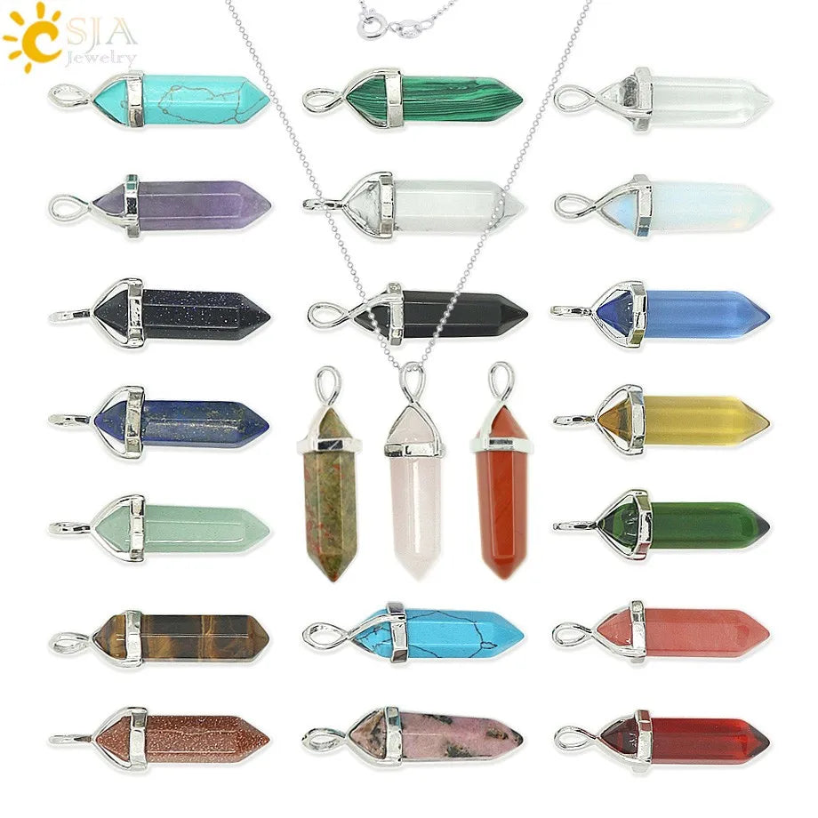 Natural Gem Stone Crystal Necklaces