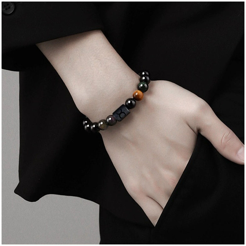 Zodiac Obsidian Men's Bracelet