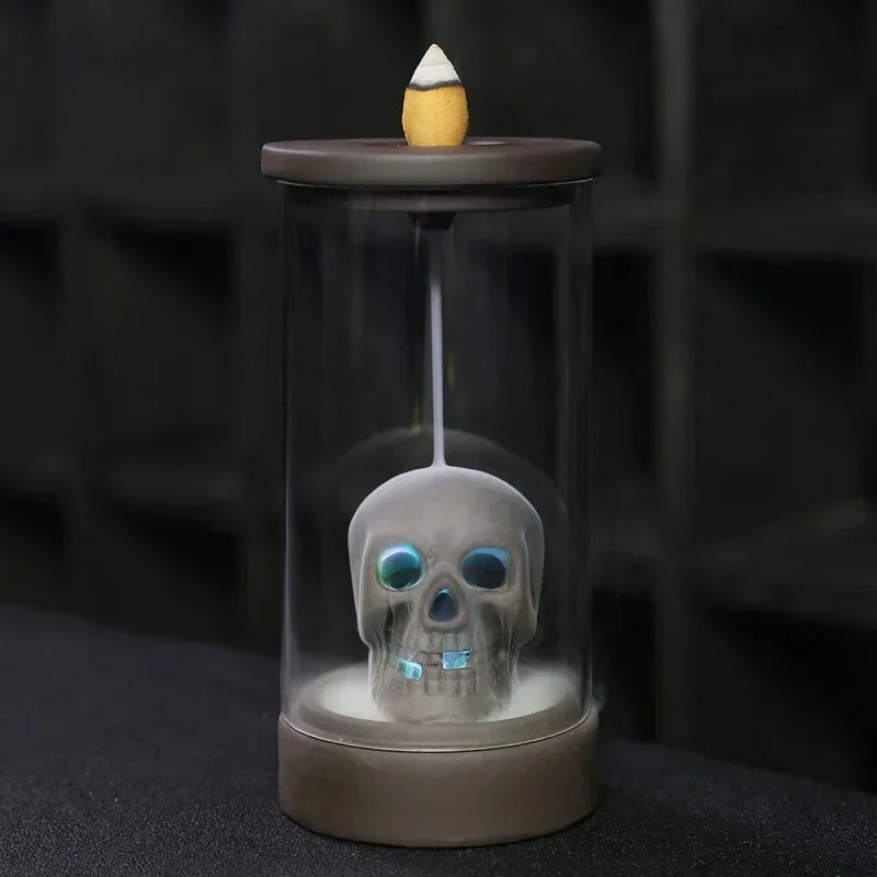 Skull Backflow Incense Burner LED