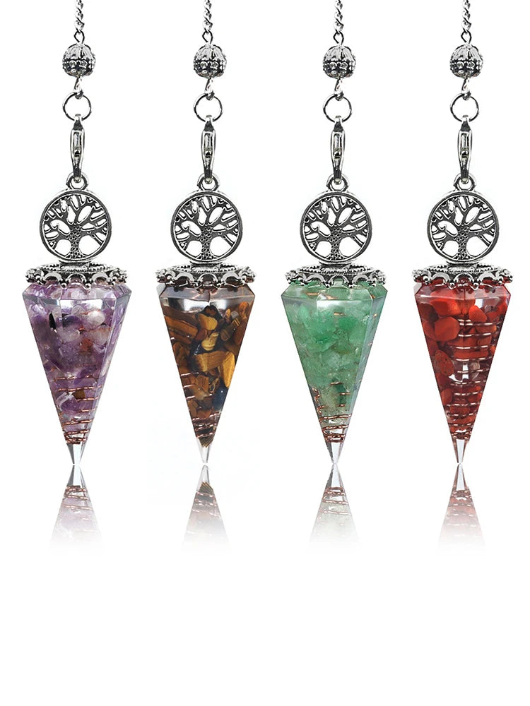 Natural Stone Tree of Life Pendulum