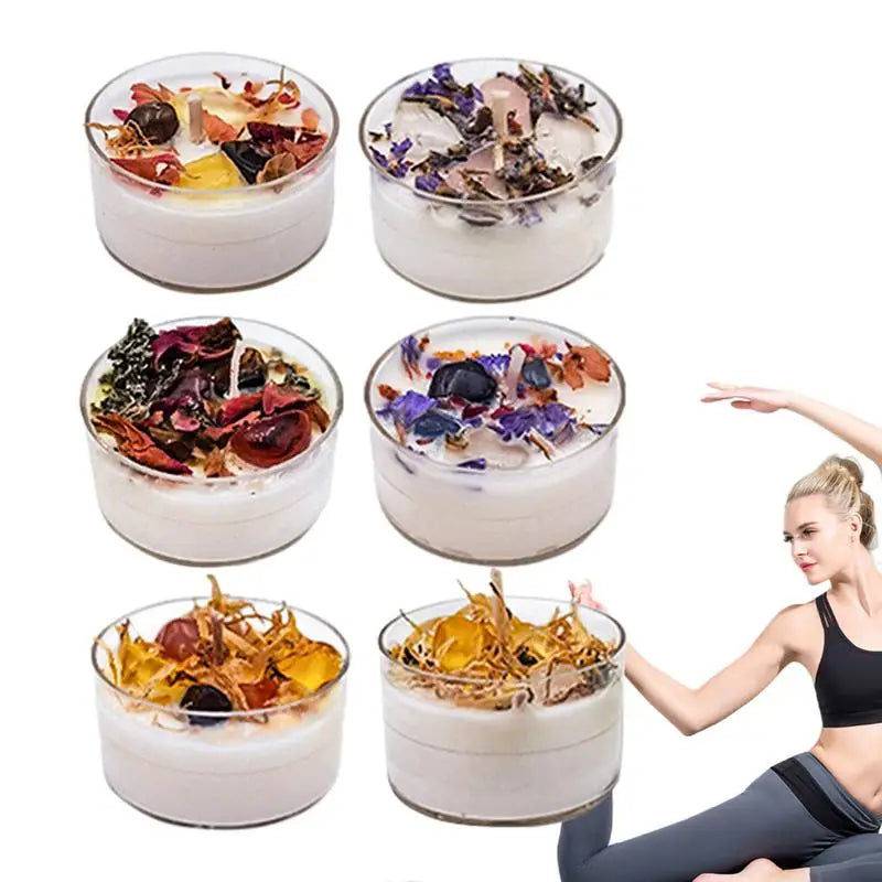 Dried Flowers Tea Candles Sets