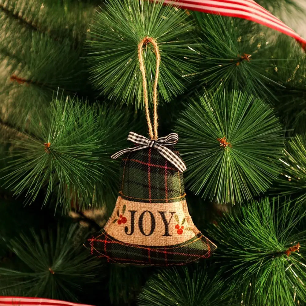 Plaid Linen Christmas Tree Ornaments