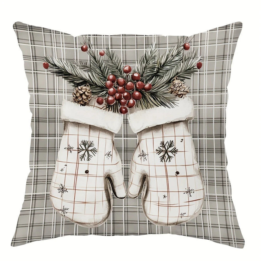 Grey Christmas Pillow Covers