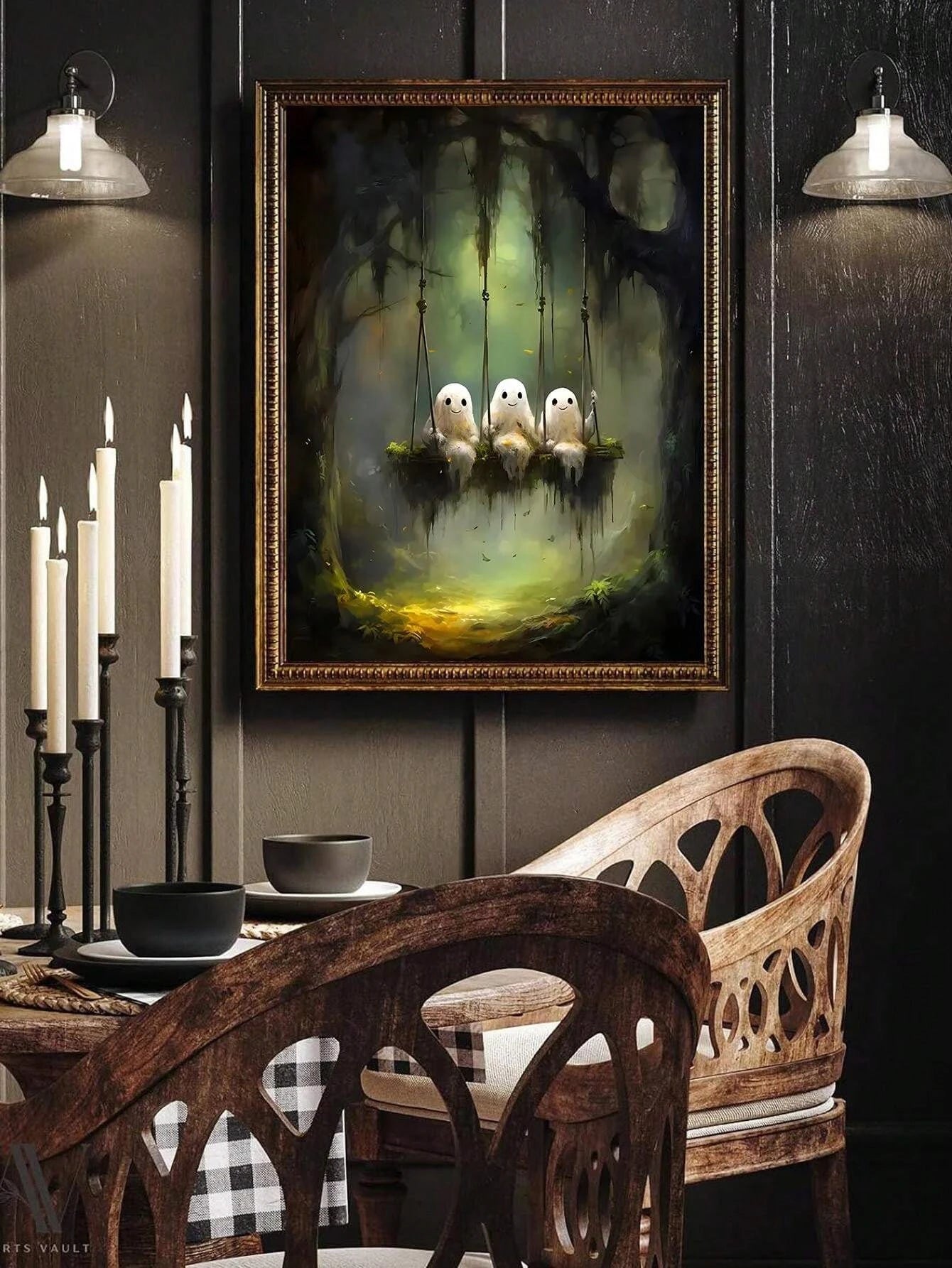 Retro Cute Ghost Wall Art