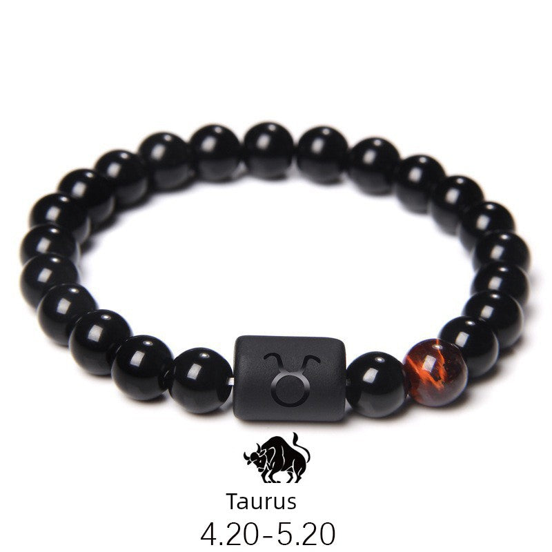 Zodiac Obsidian Men's Bracelet