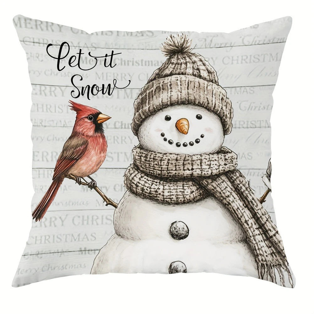 Grey Christmas Pillow Covers