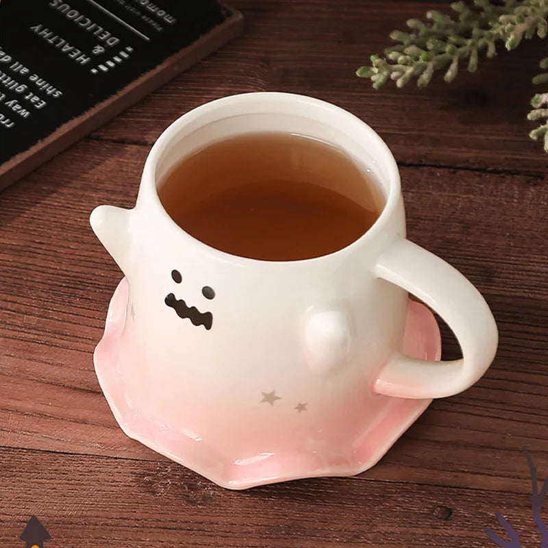 Ghost Halloween Mugs with Spoon