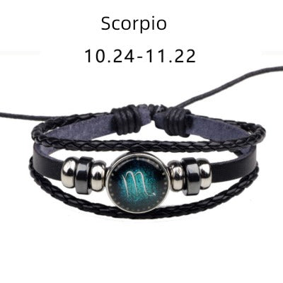 Zodiac Leather Bracelet