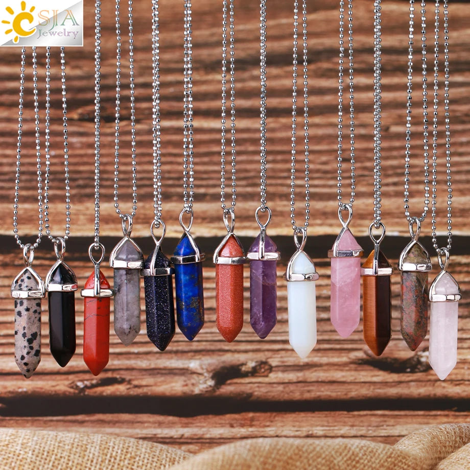 Natural Gem Stone Crystal Necklaces