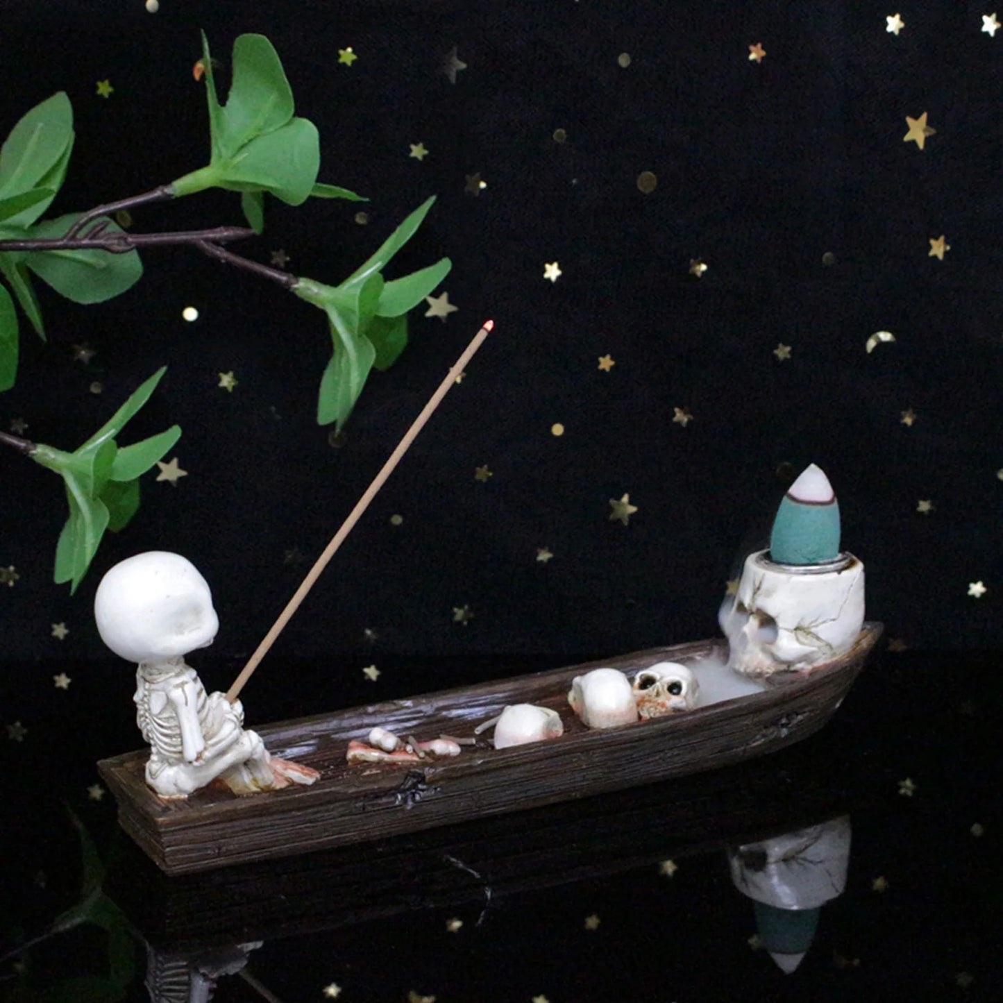 Skeleton Ship Incense Burner