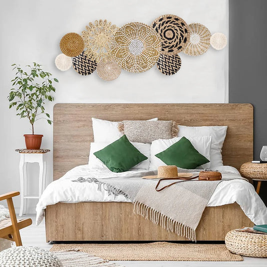 Boho Rattan Wall Baskets