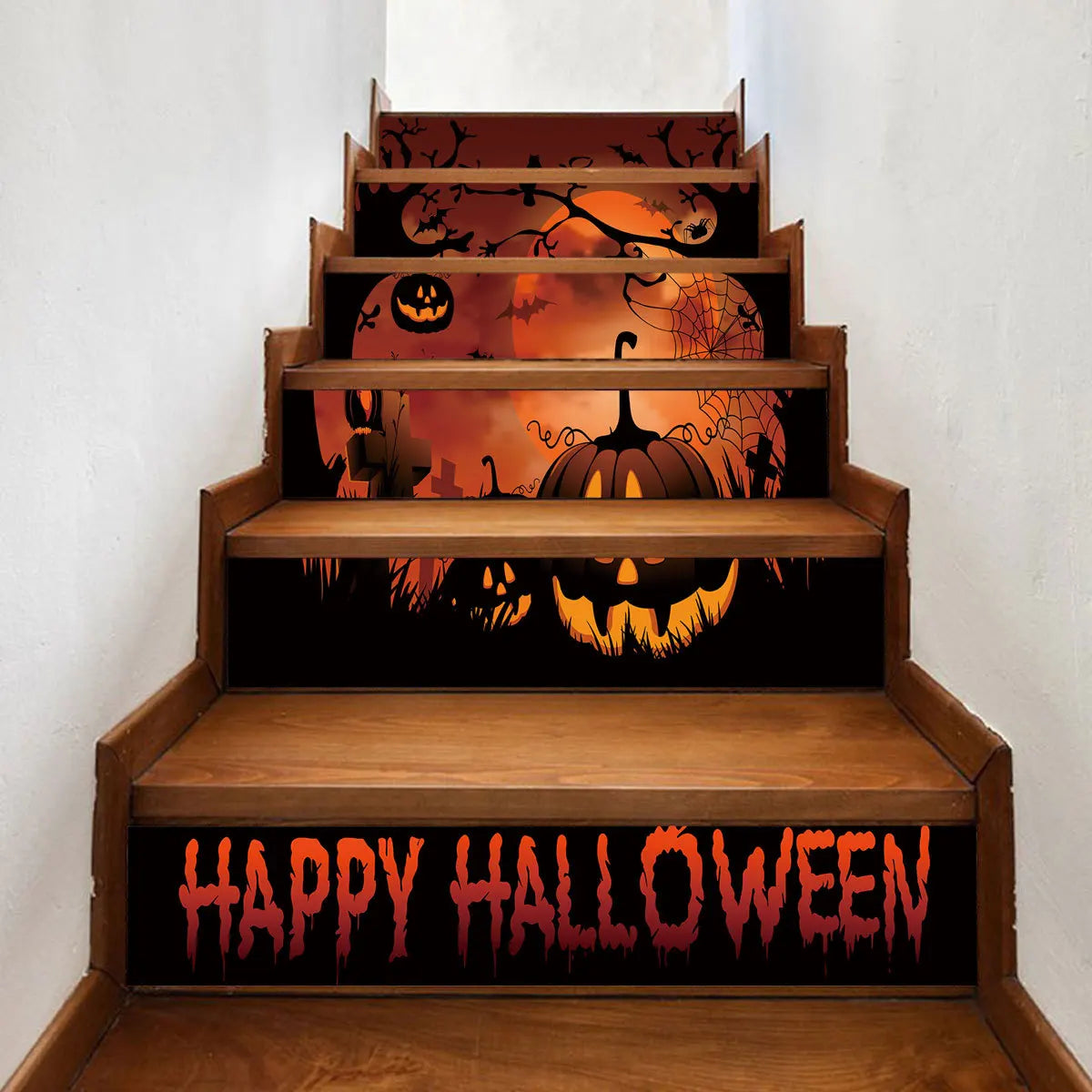 Happy Halloween Decor Stair Riser Decals