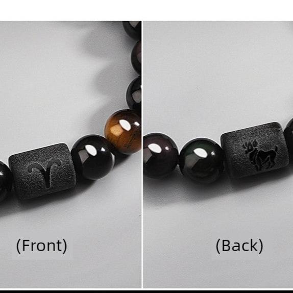 Zodiac Obsidian Men's Bracelet